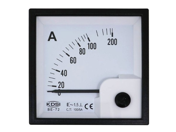 KDSI指针式交流电流表BE-72 AC100/5A 方形开孔电柜用表 带CE认证电表