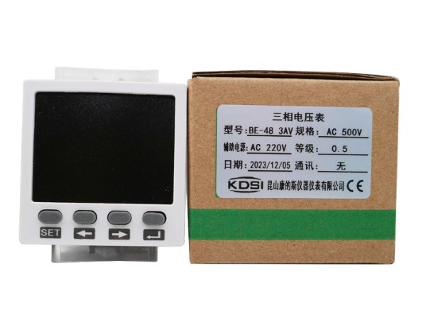 KDSI三相电压表BE-48 3AV AC500V电源220V数显表 精度0.5级