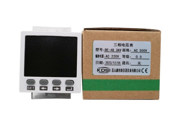 KDSI三相电压表BE-48 3AV AC500V电源220V数显表 精度0.5级