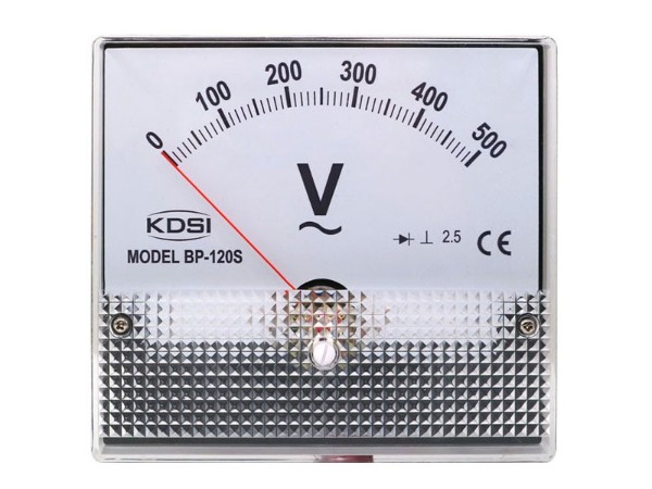 KDSI指针式电压表BP-120S AC500V 整流式电表 圆形开孔 固定式安装电表