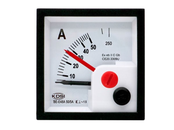 防爆指针表BE-E48A AC50/5A 5倍双针 交流电流表 厂家供应
