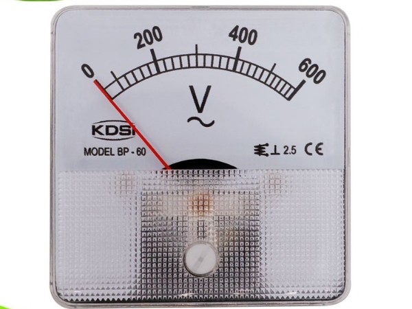 KDSI指针式电表BP-60 AC600V 圆形开孔 固定式安装电压表_副本
