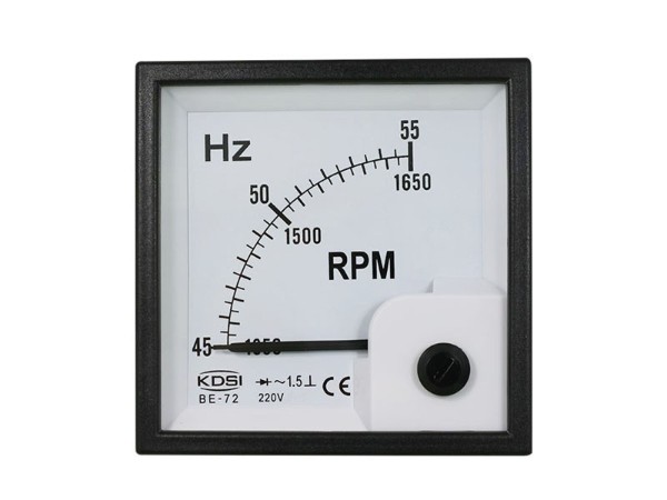 KDSI指针式频率表+转速表BE-72 45-55HZ+RPM 220V 方形开孔电表 厂家供应