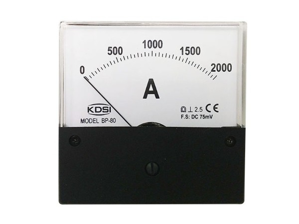 KDSI指针式电焊机表BP-80 DC75mV2000A黑盖 直流电流表 CE认证电表