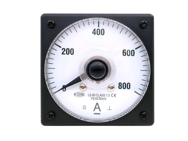 KDSI广角度指针式电表LS-80 DC50mV800A 直流电流表 圆形开孔 测量精度准