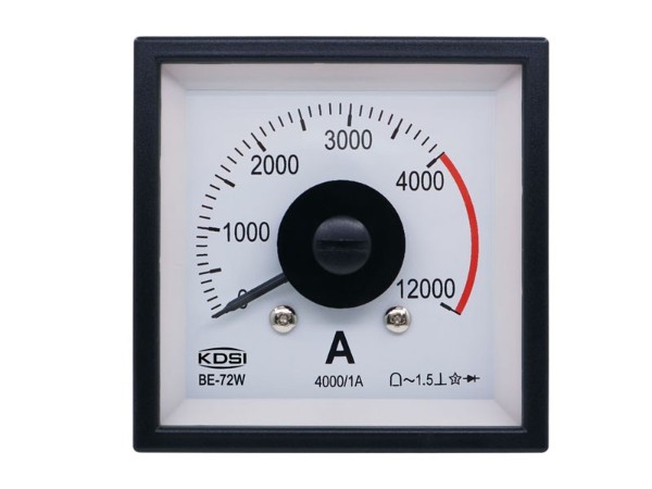 KDSI指针式广角度交流电流表BE-72W AC4000/1A 3倍过载 方形开孔电表