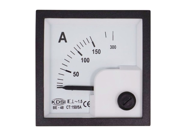 KDSI方形开孔配电柜用表BE-48 AC150/5A 指针式交流电流表 CE认证电表