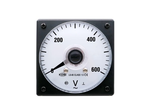 厂家供应 广角度圆形开孔电表LS-80 AC600V 交流电压表  伏特电表头