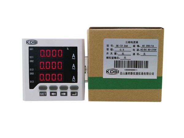 KDSI厂家供应BE-72 3AA AC200/1A电源80-270V数字显示电流表 三相交流电流表