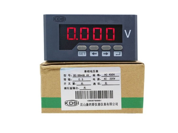 KDSI单相交流电压表BE-96*48 AV AC450V电源220V数显表 精度0.5级