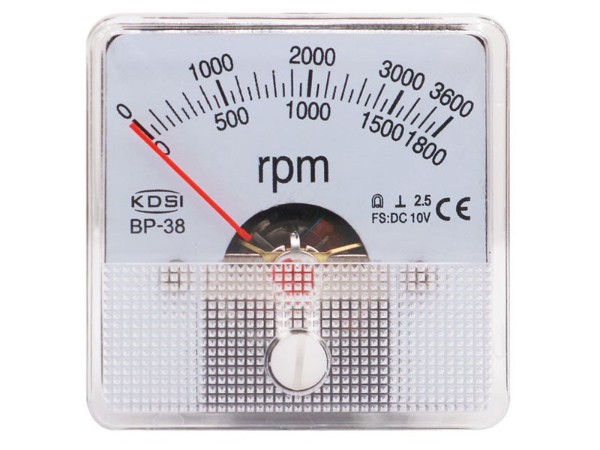 KDSI指针式转速表BP-38 DC10V1800-3600rpm 双刻度面板表小型电表头
